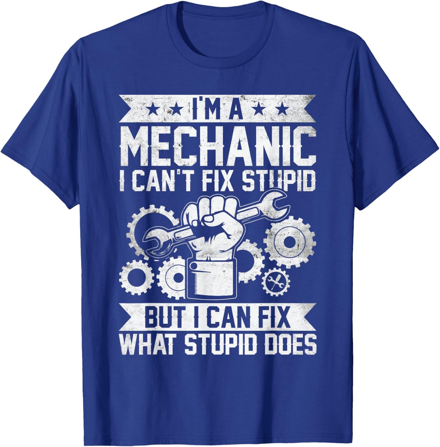 Funny Car Mechanic Engineer Men Women Kids Auto Mechanic T-Shirt - T-Shirt | Royal