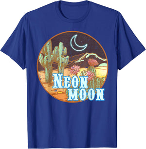 Western 90's Country Music Neon Moon Country Cowgirl Cowboy T-Shirt - T-Shirt | Royal