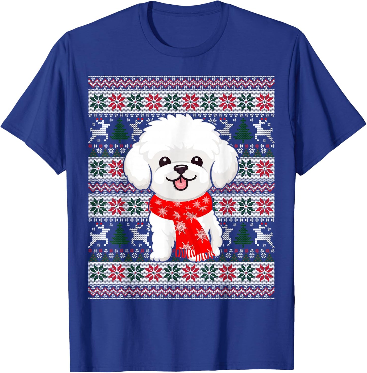 Bichon Frise Dog Lover Christmas Family Matching Pajama Xmas T-Shirt - T-Shirt | Royal