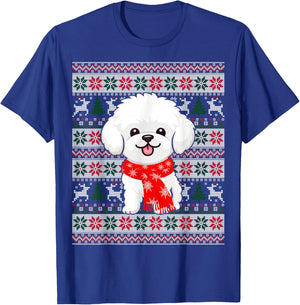 Bichon Frise Dog Lover Christmas Family Matching Pajama Xmas T-Shirt - T-Shirt | Royal