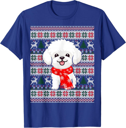 Bichon Frise Dog Lover Christmas Family Matching Pajama Xmas T-Shirt - T-Shirt | Royal