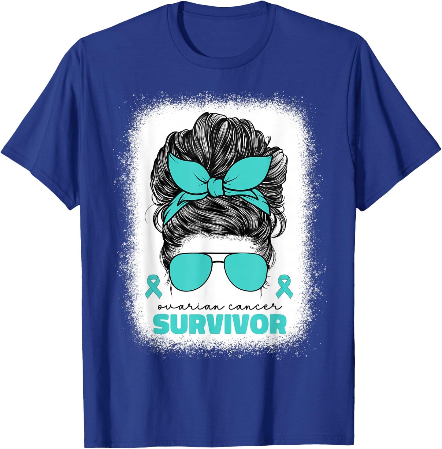 Ovarian Cancer Teal Ribbon Ovarian Cancer Survivor T-Shirt - T-Shirt | Royal