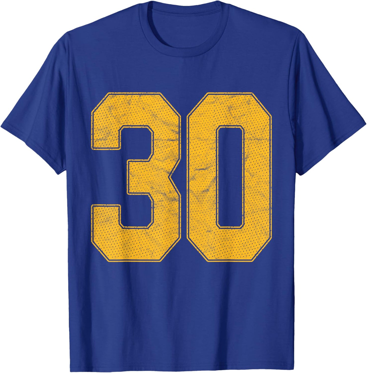 Number 30 Numbered Uniform Sports Team Jersey 30th Birthday T-Shirt - T-Shirt | Royal