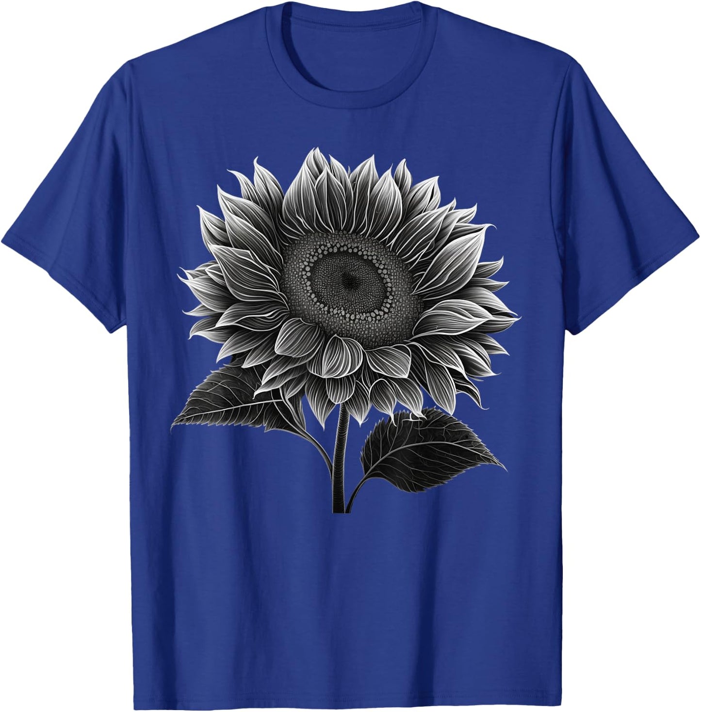 Sunflowers lover on black and white Sunflower T-Shirt - T-Shirt | Royal