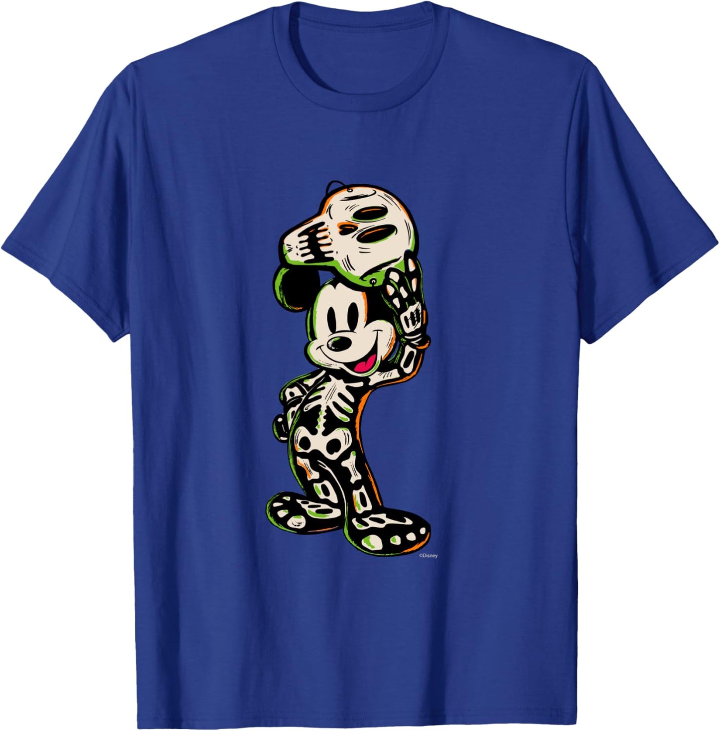 Disney 100 Mickey Mouse Halloween Classic Skeleton Costume T-Shirt - T-Shirt | Royal