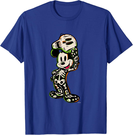Disney 100 Mickey Mouse Halloween Classic Skeleton Costume T-Shirt - T-Shirt | Royal