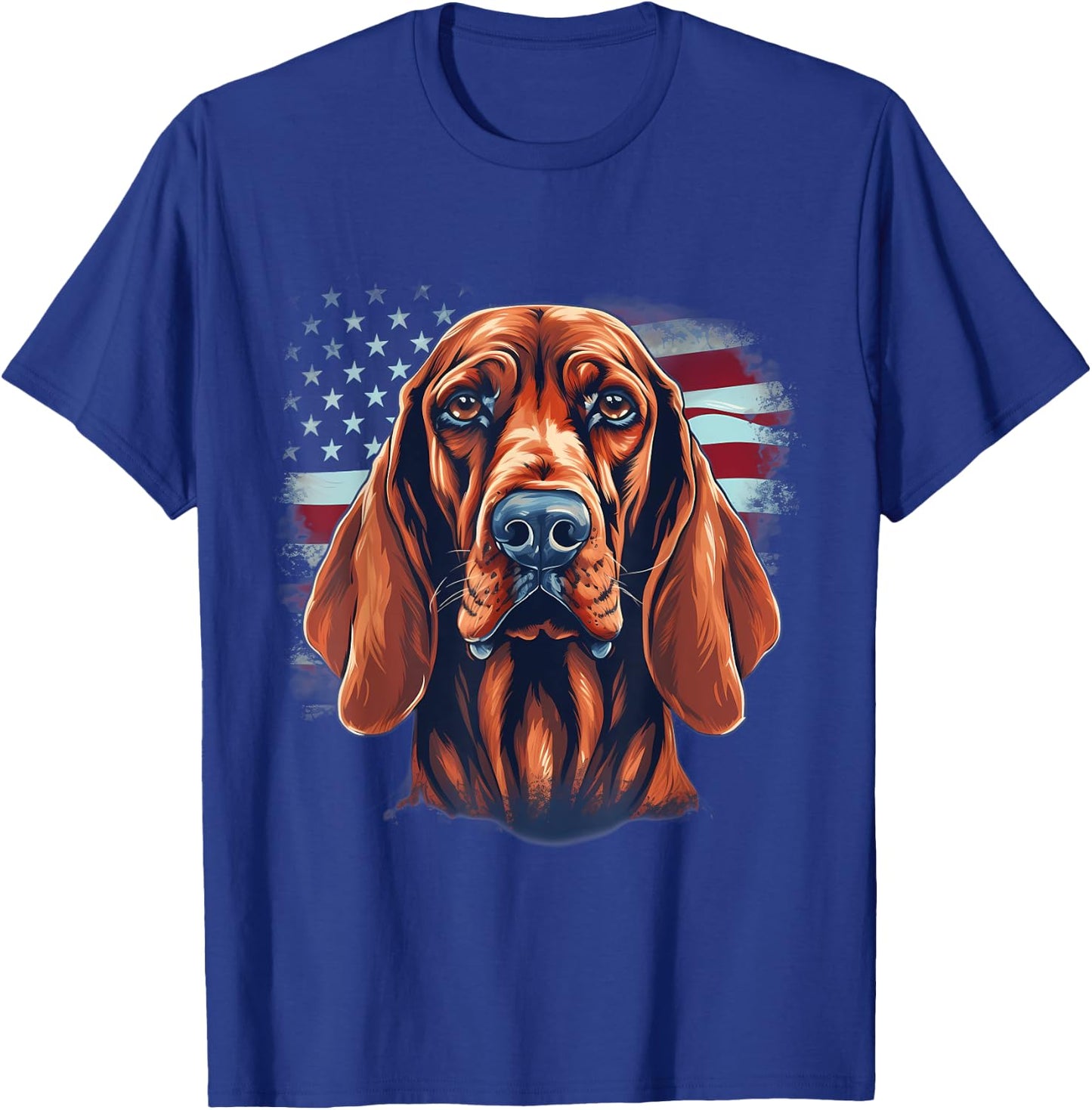 4th Of July US Flag Redbone Coonhound Dog Women Kids Men T-Shirt - T-Shirt | Royal