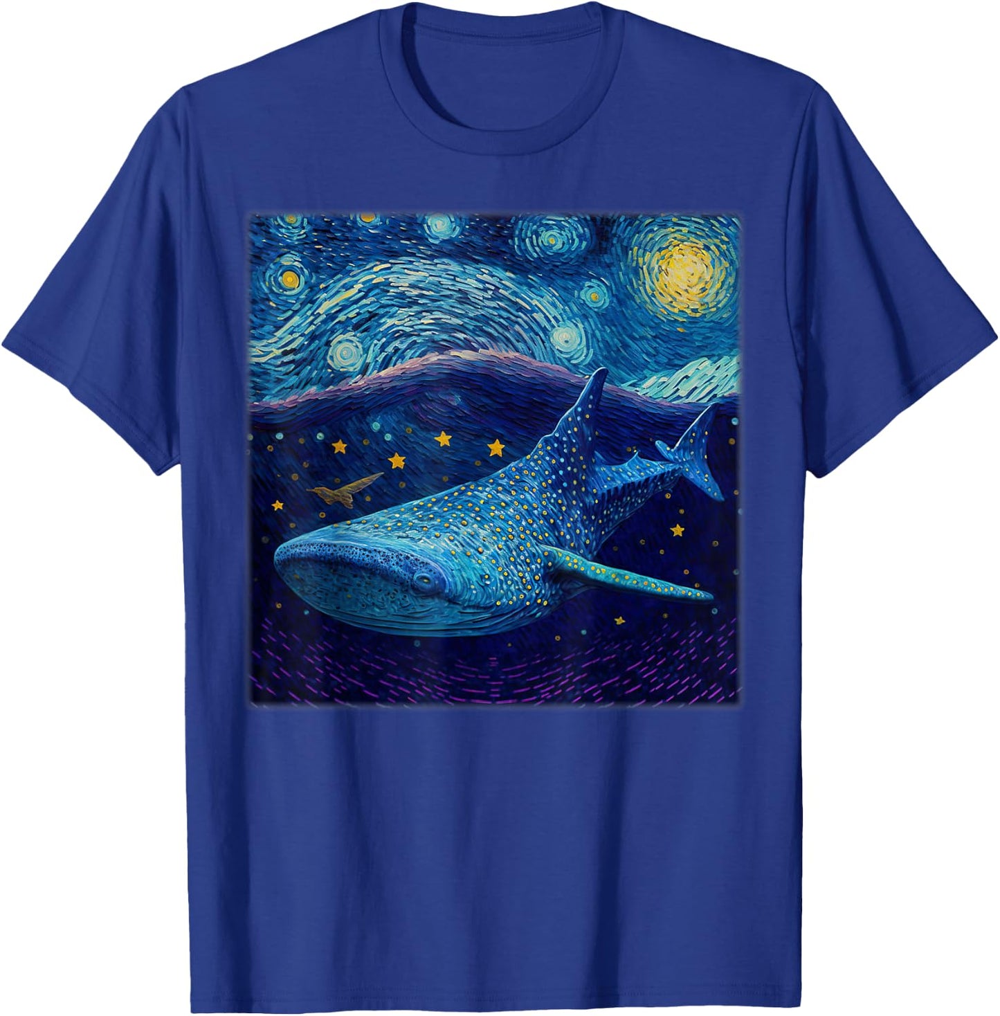 Surrealism Starry Night Whale Shark T-Shirt - T-Shirt | Royal