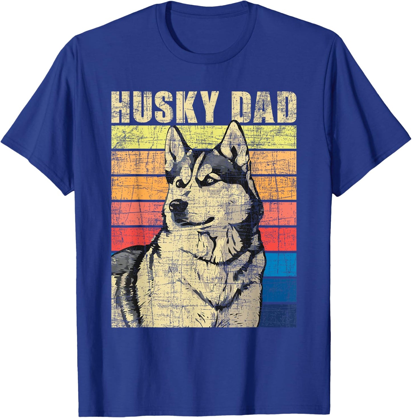 Husky Dad - Retro Vintage Pet Siberian Husky Dog Lover Men Women Kids T-Shirt - T-Shirt | Royal