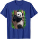 Panda Portrait Splatter Photo Asian Zoo Animal T-Shirt - T-Shirt | Royal