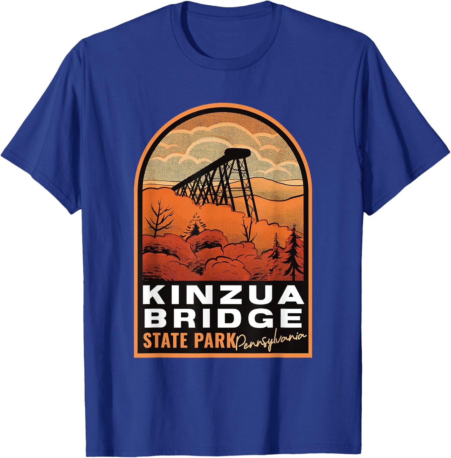 Kinzua Bridge State Park PA Vintage T-Shirt - T-Shirt | Royal