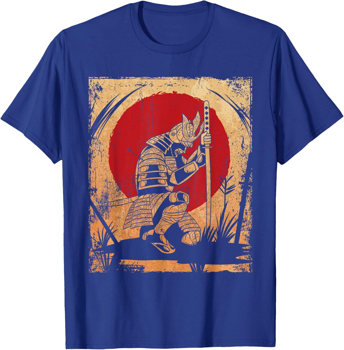 Samurai Japanese Art Vintage Fighter Retro T-Shirt - T-Shirt | Royal