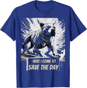 Pitbull Pit bull comics style T-Shirt - T-Shirt | Royal