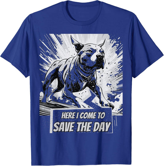 Pitbull Pit bull comics style T-Shirt - T-Shirt | Royal