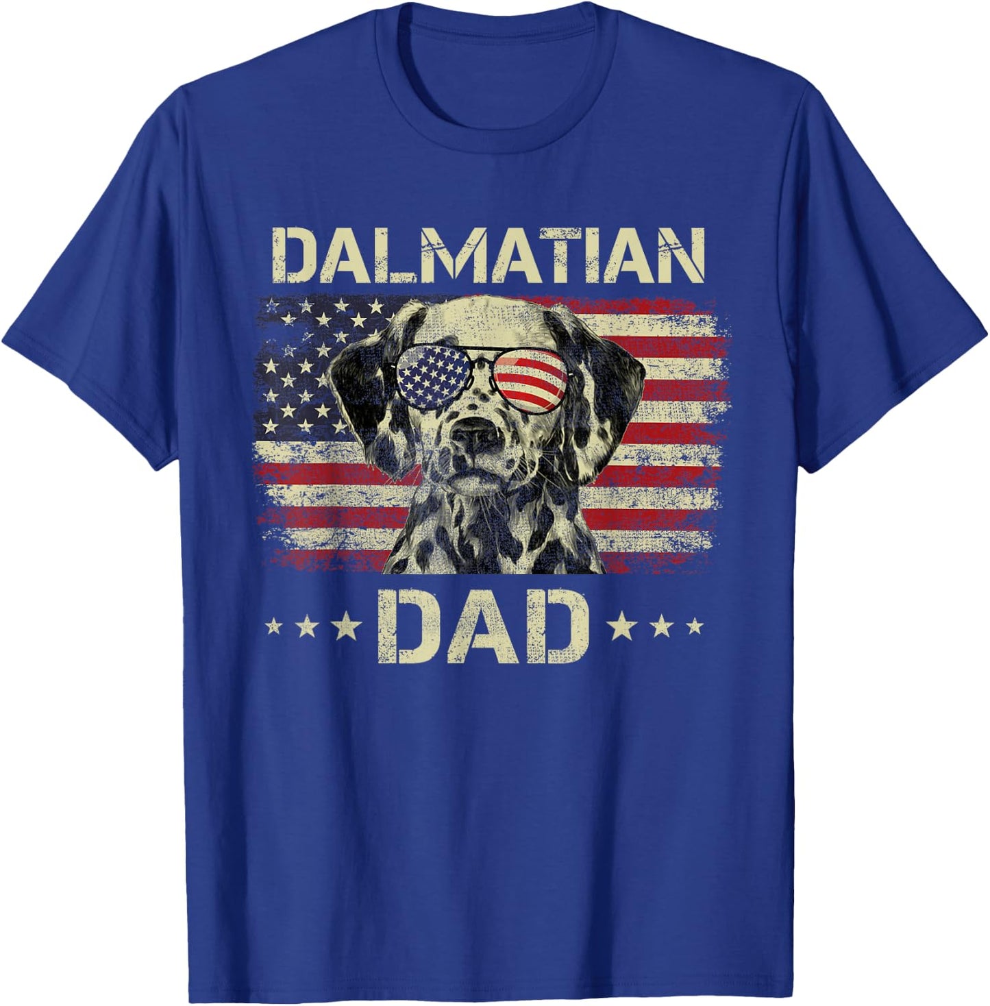 Dalmatian Dad Dog Lovers American Flag 4th Of July Men T-Shirt - T-Shirt | Royal