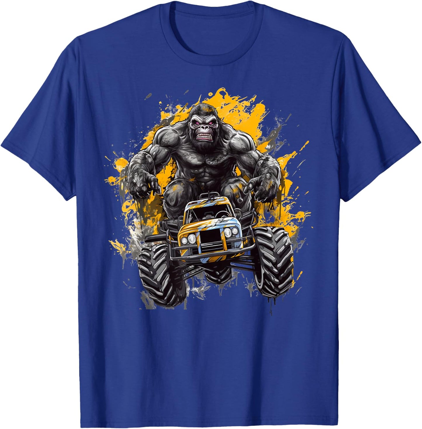Sasquatch Riding Monster Truck Bigfoot for Boys Toddlers T-Shirt - T-Shirt | Royal