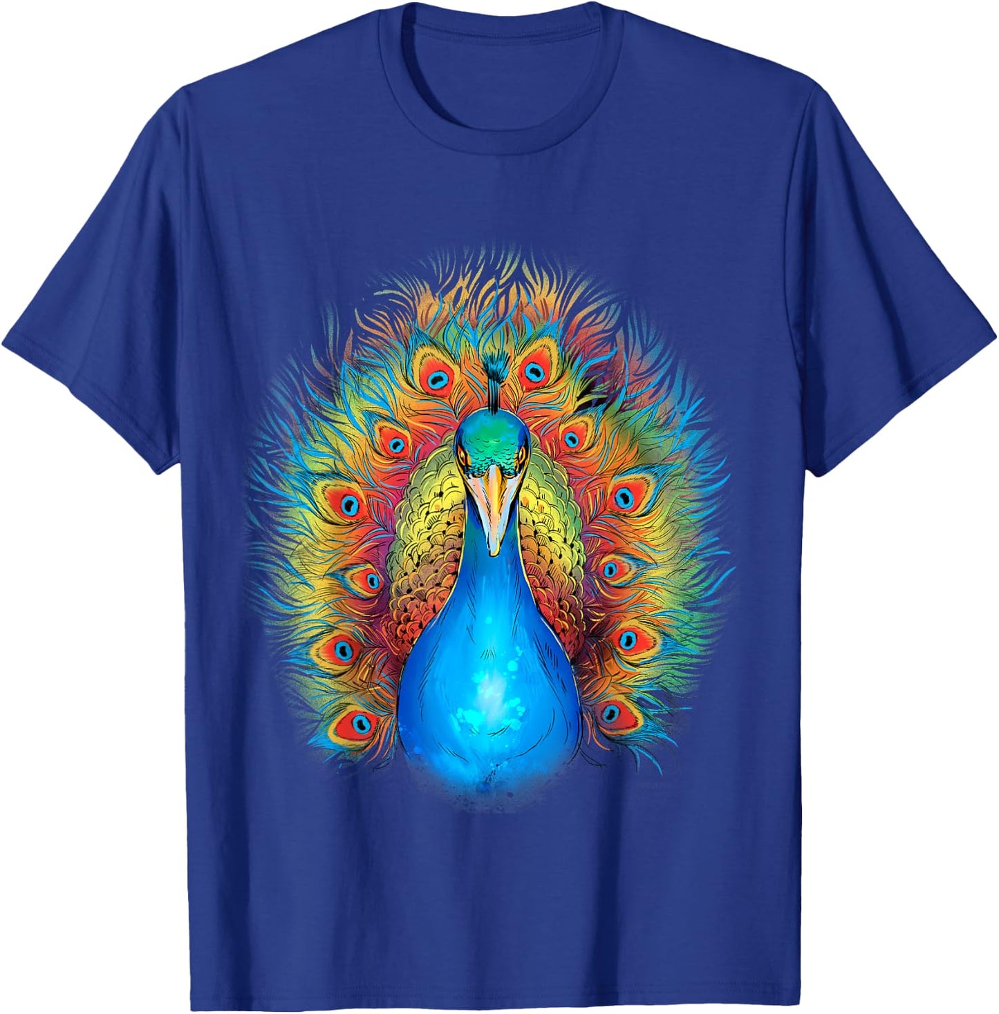 Peacock Bird Colourful Animal Peacock T-Shirt - T-Shirt | Royal
