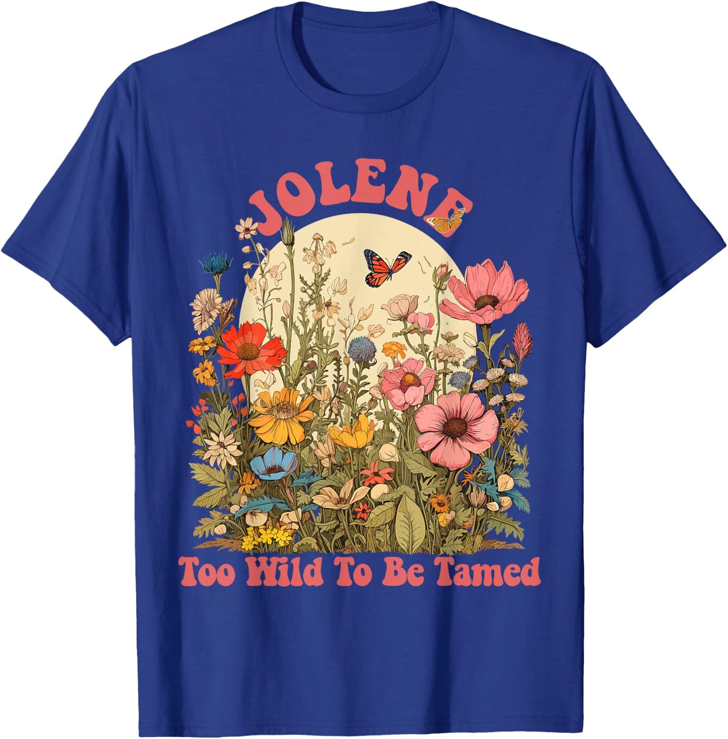 JOLENE Name Cute Retro Girls Wildflower JOLENE Name T-Shirt - T-Shirt | Royal