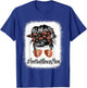 Bleached Football Bonus Mom Life Messy Bun Mother's Day T-Shirt - T-Shirt | Royal
