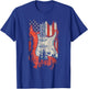 American Flag Guitar 4th of July Guitarist USA Country Music T-Shirt - T-Shirt | Royal