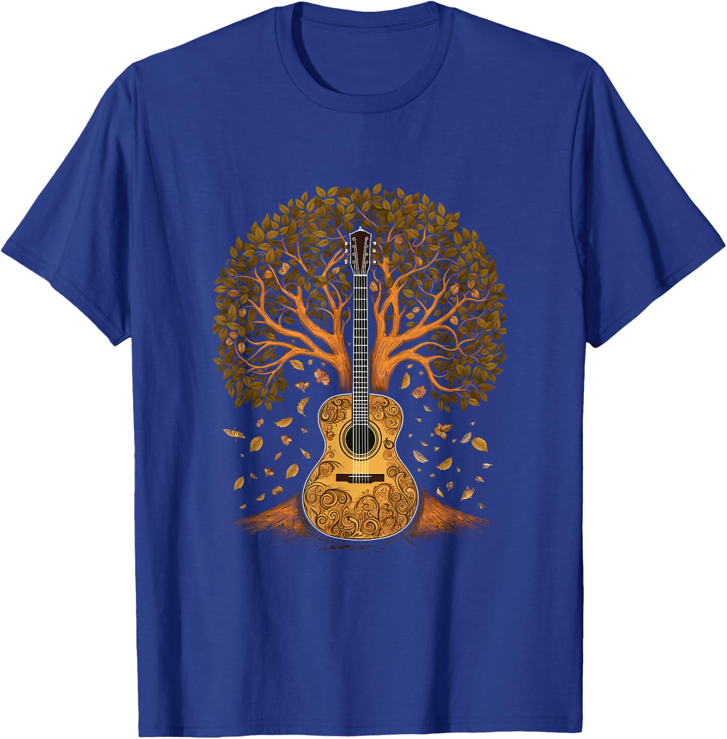 Acoustic Guitar Tree of Life, Guitar Tree T-Shirt - T-Shirt | Royal