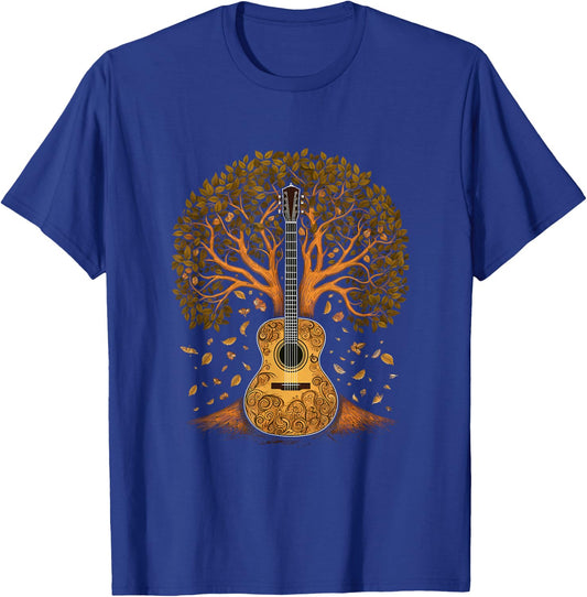 Acoustic Guitar Tree of Life, Guitar Tree T-Shirt - T-Shirt | Royal