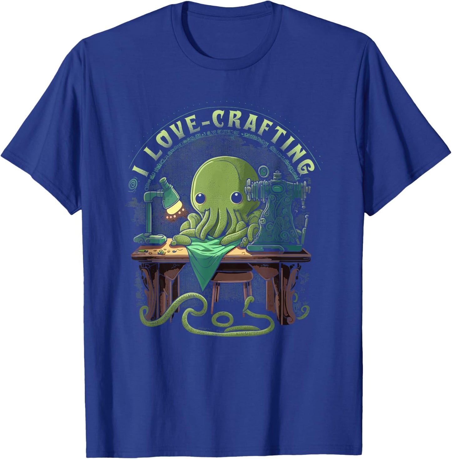 Cthulhu I Love Crafting, Funny Cute Sewing Cthulhu T-Shirt - T-Shirt | Royal