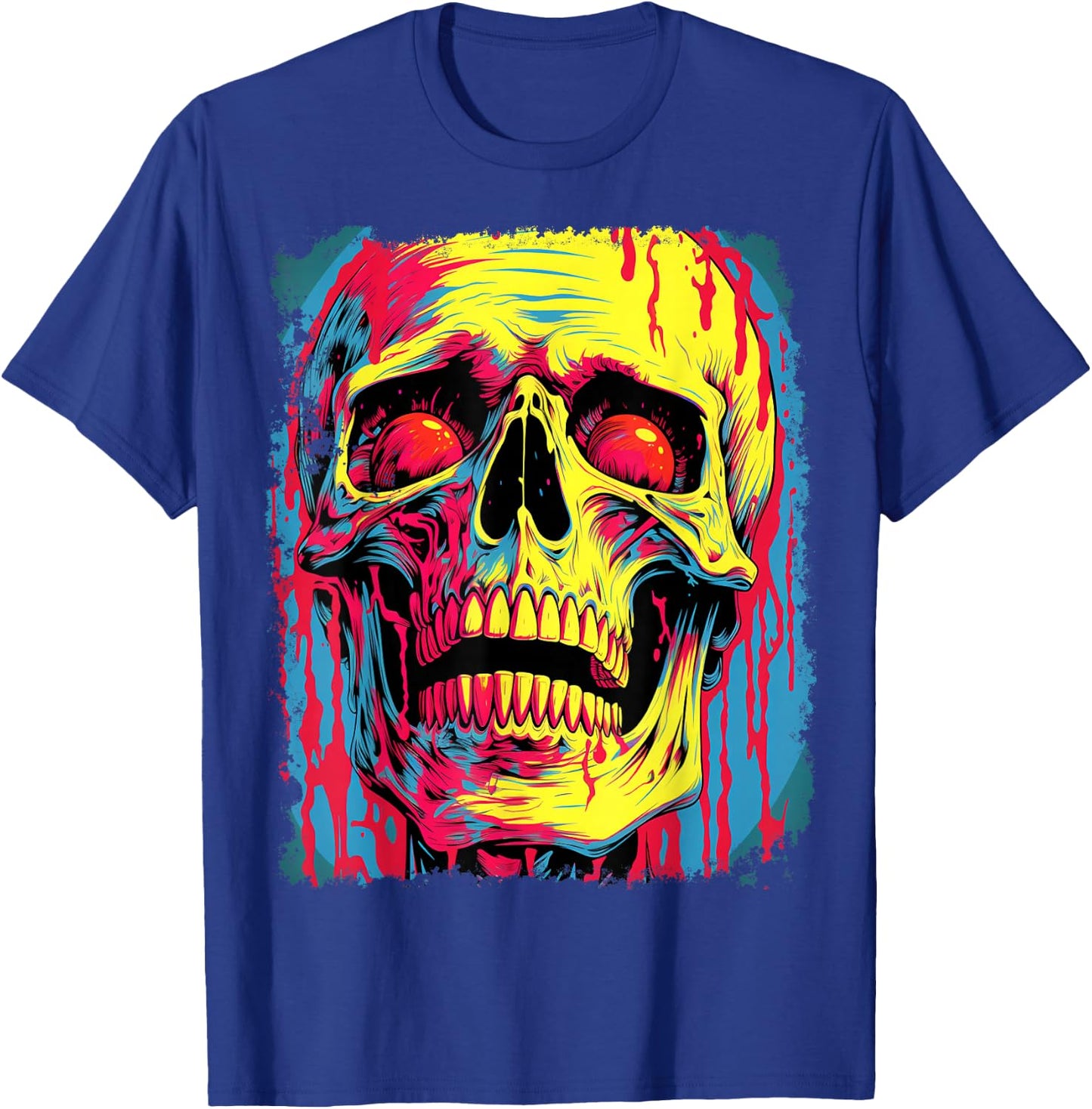 Pop Art Skeleton Anatomy Scary Halloween T-Shirt - T-Shirt | Royal