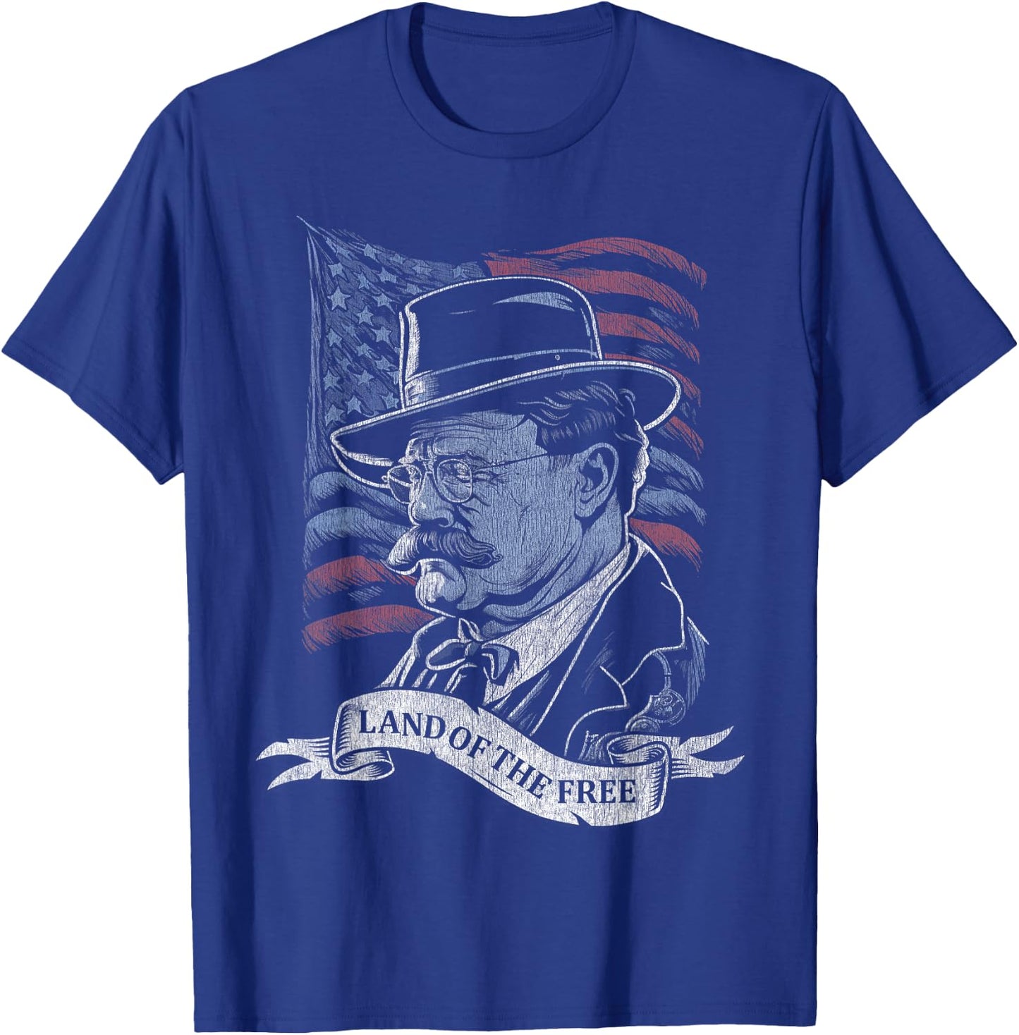 Teddy Roosevelt 4th of July American Flag Patriotic America T-Shirt - T-Shirt | Royal