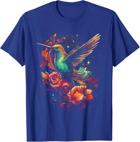 Hummingbird Flower Bird lover Animal T-Shirt - T-Shirt | Royal