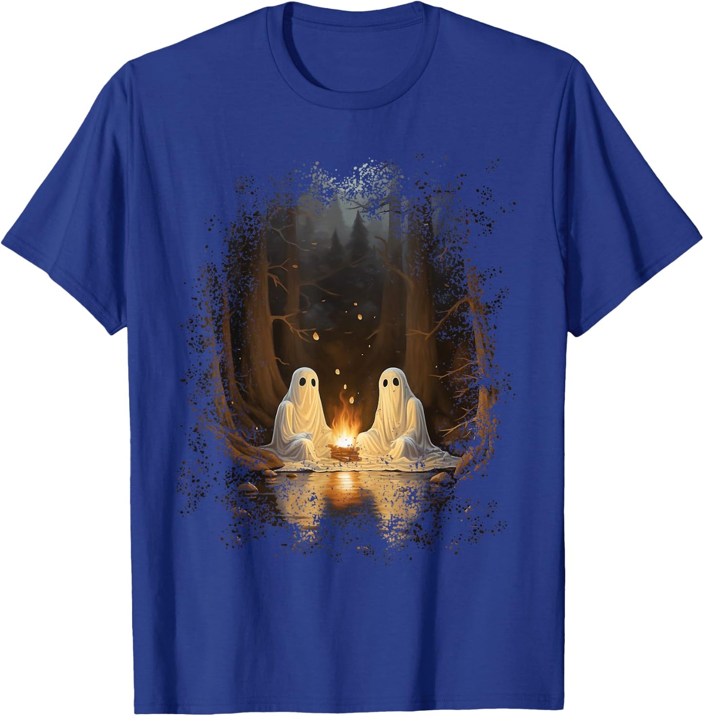 Vintage Ghost Campfire Camping Gothic Halloween T-Shirt - T-Shirt | Royal