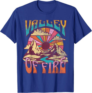 Valley Of Fire Nevada Nature Hiking Mountains Outdoors Retro T-Shirt - T-Shirt | Royal