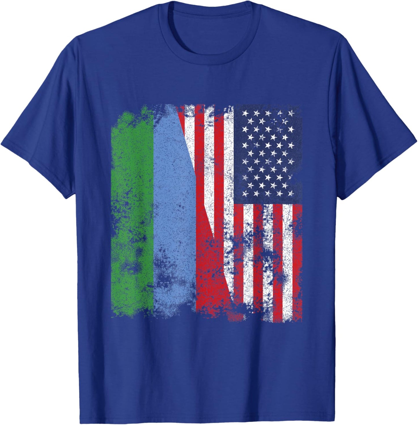 Dagestan USA Flag Distressed - Half American T-Shirt - T-Shirt | Royal