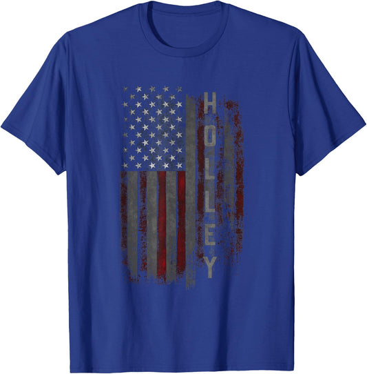Holley Family American Flag Men T-Shirt - T-Shirt | Royal