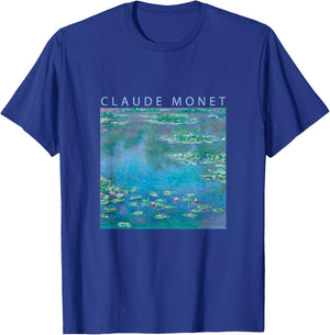 Claude Monet Funny Water Lilies Impressionism Painting Art Men Women Funny Clothes Art Present Oil Painting T-Shirt - T-Shirt | Royal