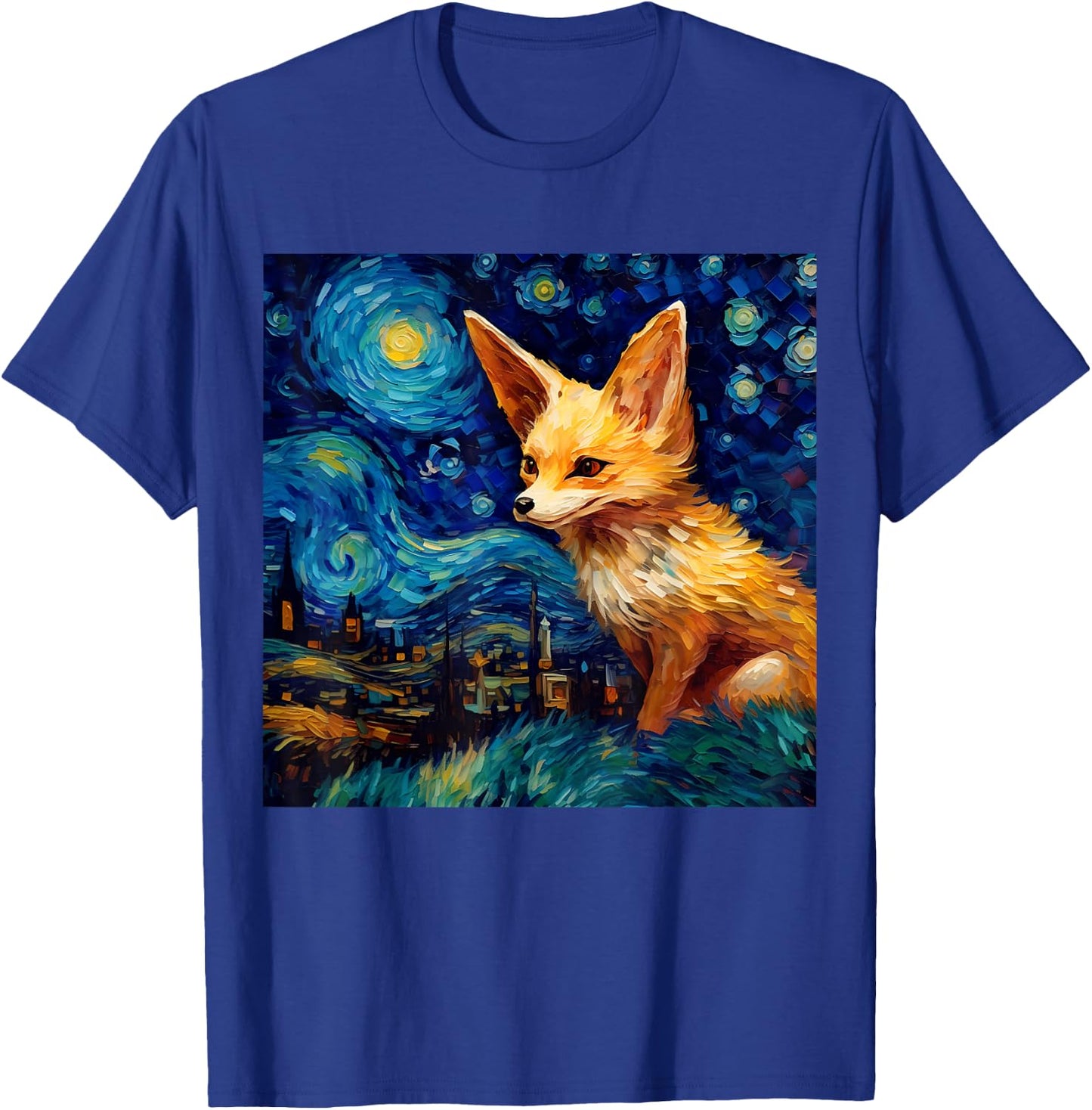 Surreal Starry Night Fennec Fox T-Shirt - T-Shirt | Royal