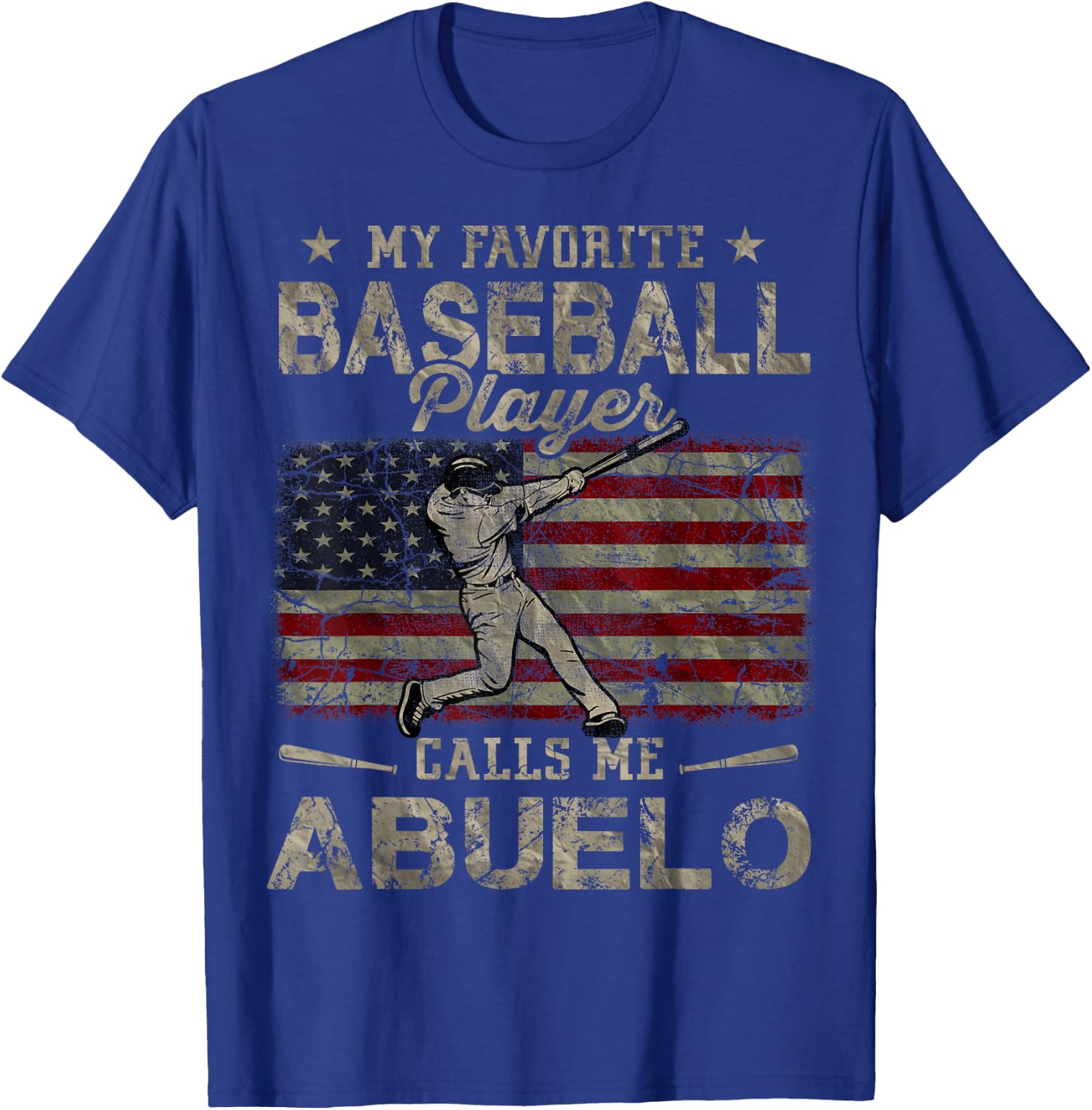 My Favorite Baseball Player Calls Me Abuelo Father's Day T-Shirt - T-Shirt | Royal