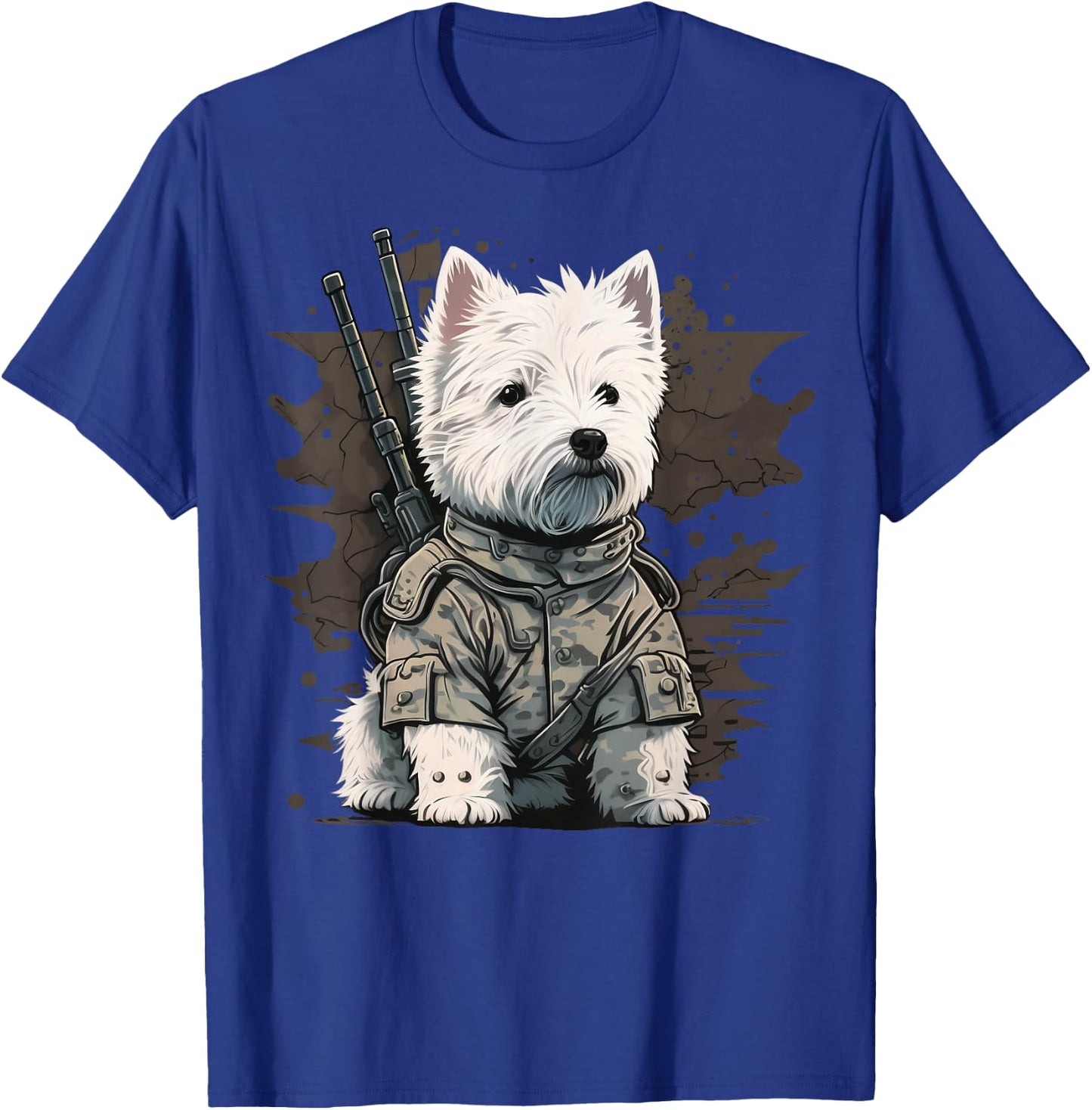 Soldier West Highland White Terrier Army Military Westie T-Shirt - T-Shirt | Royal