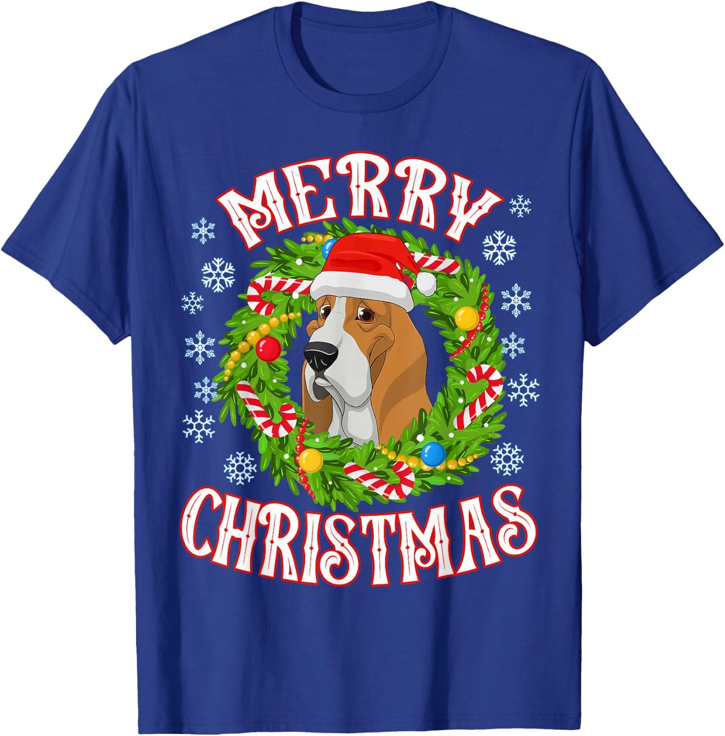 Basset Hound Santa Doggy Christmas Spirit Of Holiday T-Shirt - T-Shirt | Royal