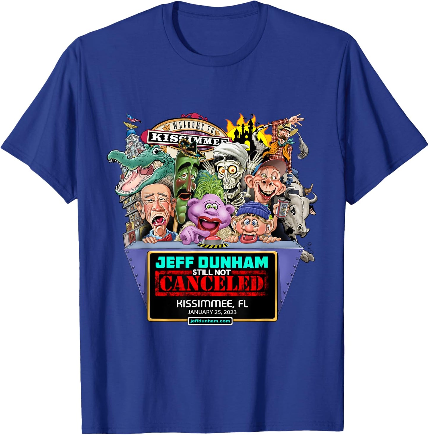 Jeff Dunham Kissimmee, FL (2023) T-Shirt - T-Shirt | Royal