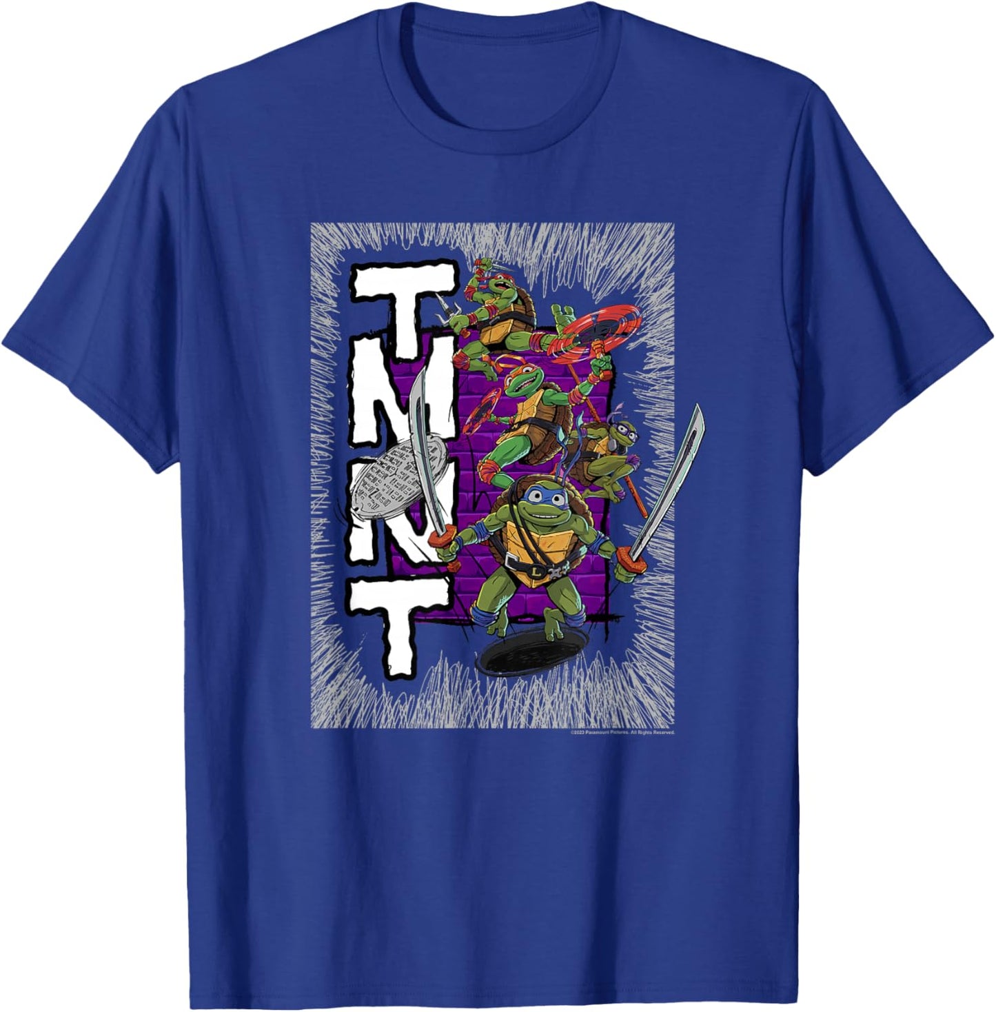 Teenage Mutant Ninja Turtles: Mutant Mayhem Retro Poster T-Shirt - T-Shirt | Royal