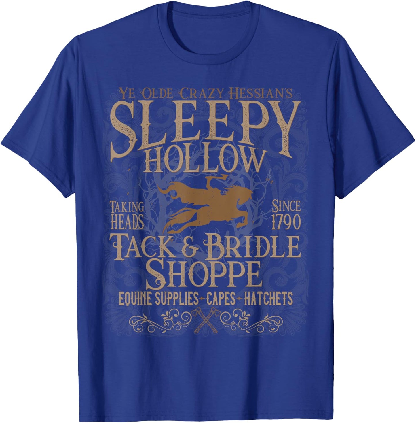 Sleepy Hollow Headless Horseman Funny Halloween T-Shirt - T-Shirt | Royal