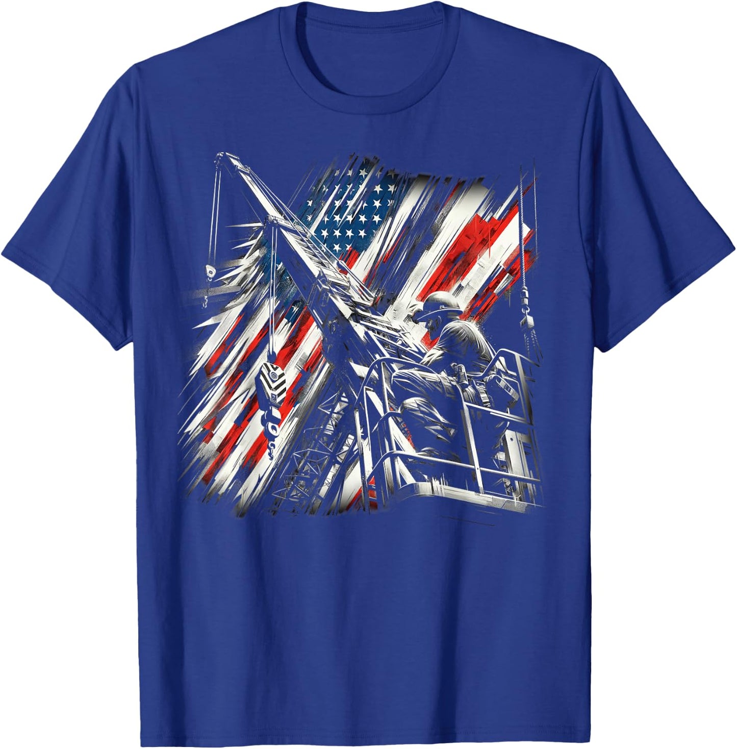 crane operator American Flag, crane operator T-Shirt - T-Shirt | Royal