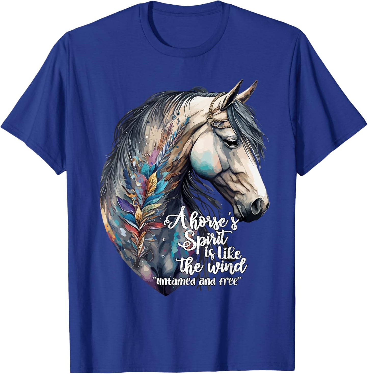 Just a girl who loves horses Co. Women's Black Bohemian Horse Portrait Horseback Riding T-Shirt - T-Shirt | Royal