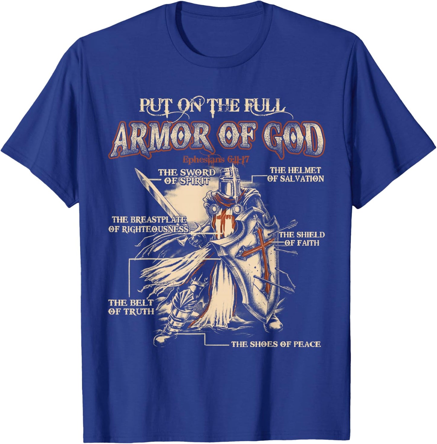 Put On The Full Armor Of God - Jesus T-Shirt - T-Shirt | Royal