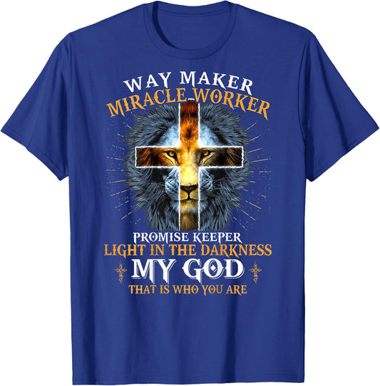 Way Maker Miracle Worker Promise Keeper T-Shirt - T-Shirt | Royal