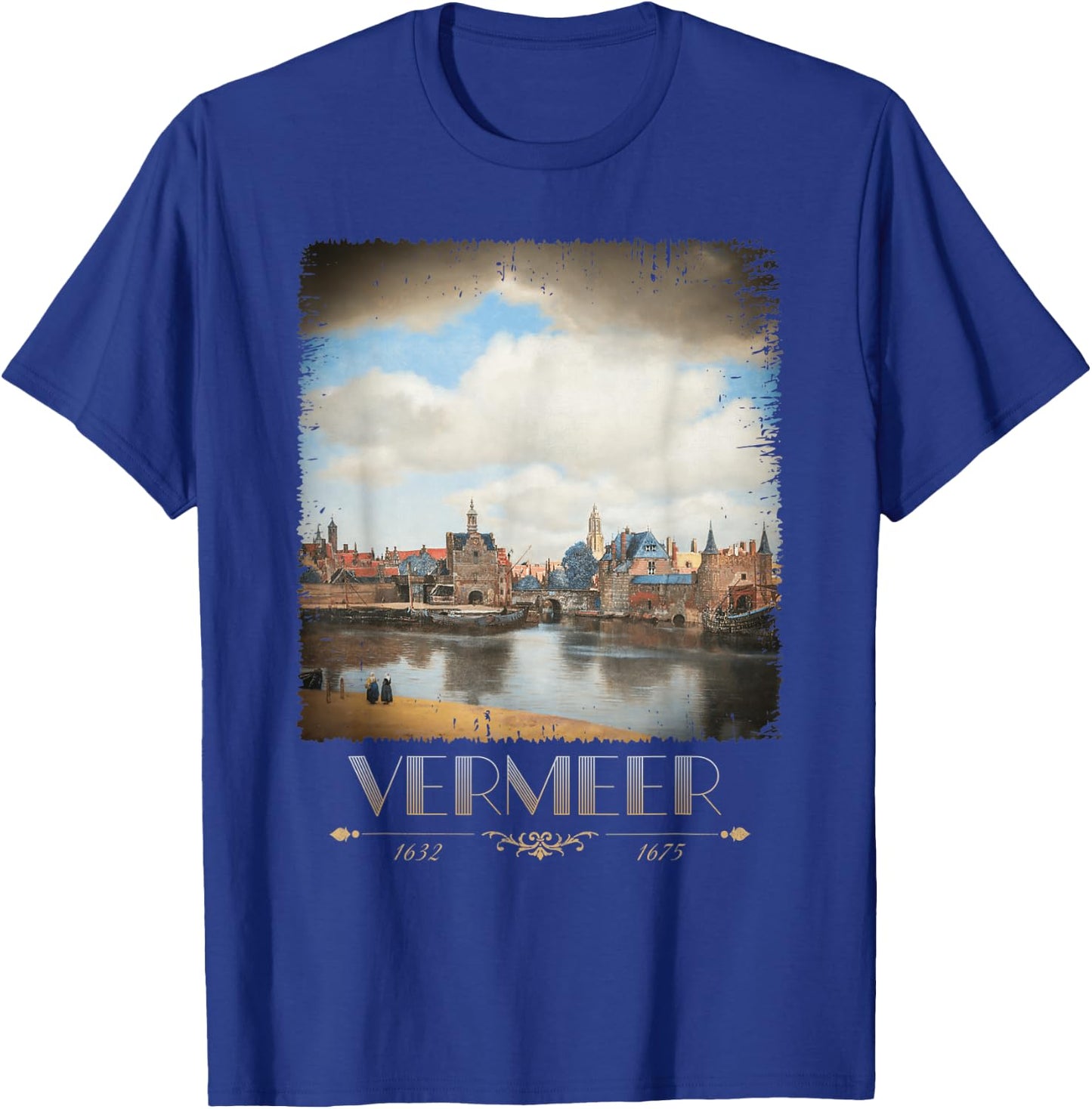 Jan Vermeer View of Delft Baroque Painting Cool Art T-Shirt - T-Shirt | Royal