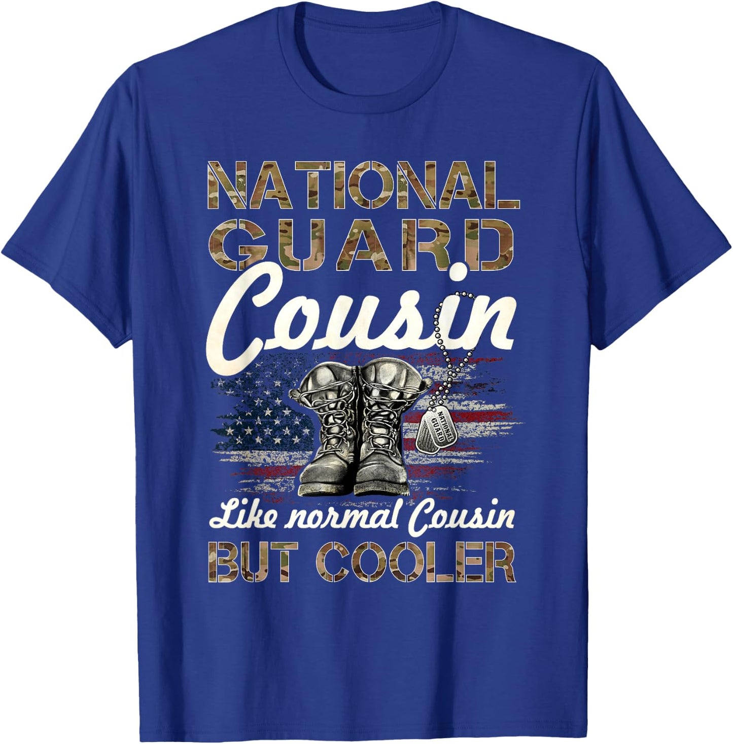 National Guard Cousin Proud Cousin Military Matching Gift T-Shirt - T-Shirt | Royal