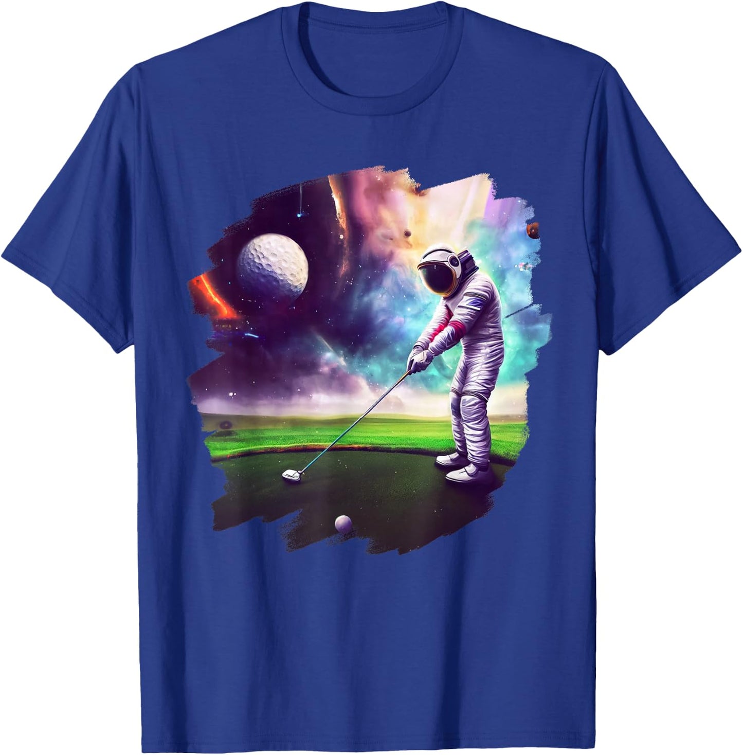 Astronaut Golfing Cool Funny Astronaut Golfer Golf Sports T-Shirt - T-Shirt | Royal