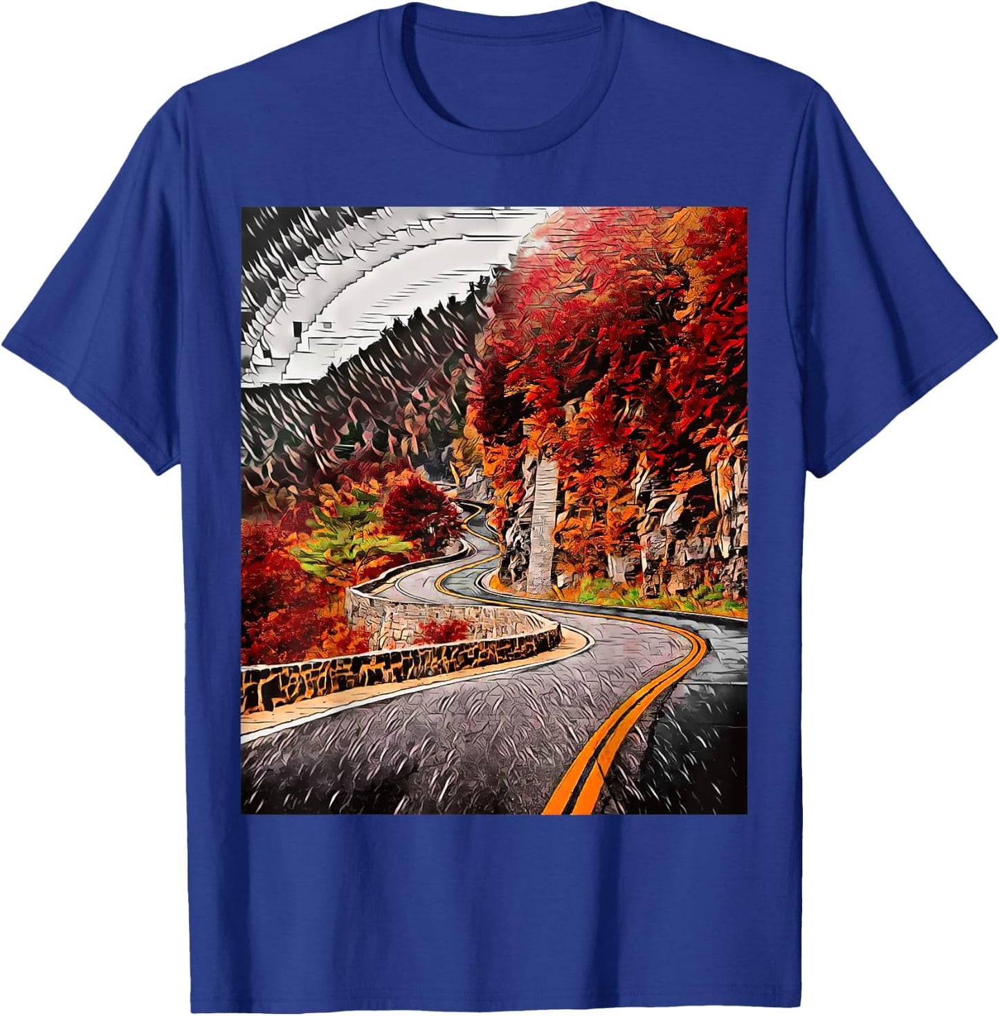 Hawk's Nest Highway, New York, USA T-Shirt - T-Shirt | Royal